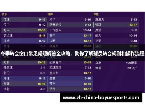 冬季转会窗口常见问题解答全攻略，助你了解球员转会规则和操作流程